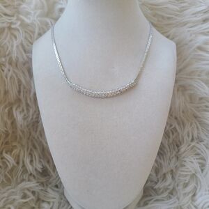 Elegant Swarovski Rhodium Plated Silver Necklace- Excellent Condition